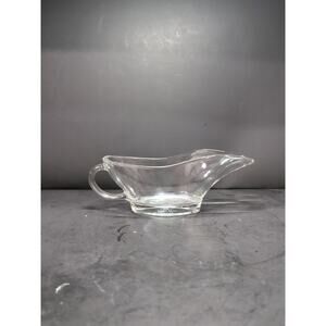 Anchor Hocking Gravy Boat, Vintage‎ Clear Glass Gravy Server, 10oz Gravy Pitcher
